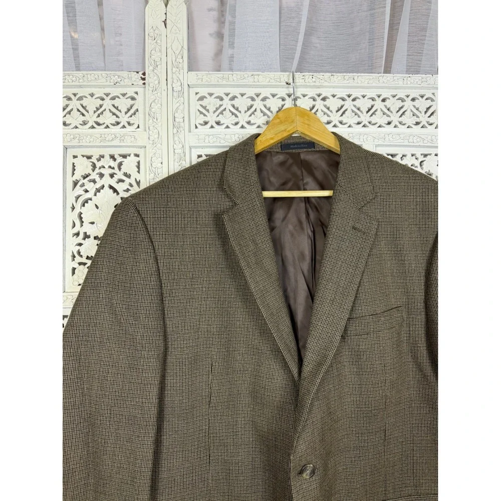 Chaps Plaid Lambswool Blazer Mens 46R Sports Jacket 2 Button‎ Career Academia